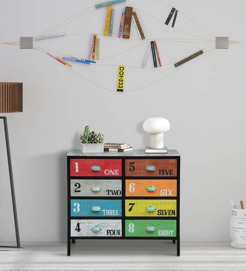 Rainbow Solid Wood  Multicolour Chest of Drawers