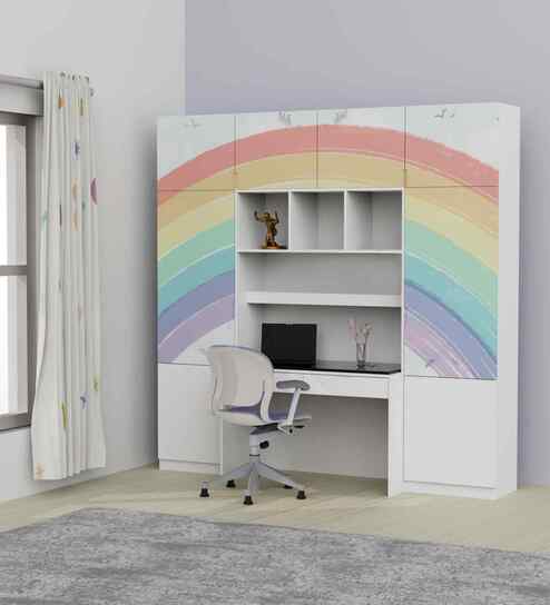 Rainbow Trails Study Table With  Storage
