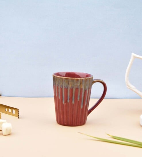 Rajputana Reverie Maroon Ceramic Tea Cups