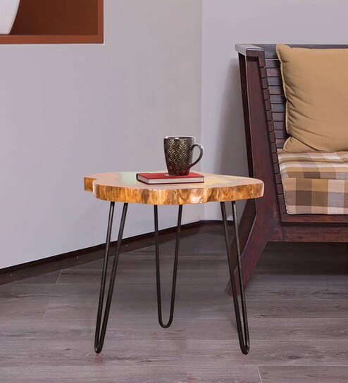 Rambe End Table In Natural Finish By Woodcrony