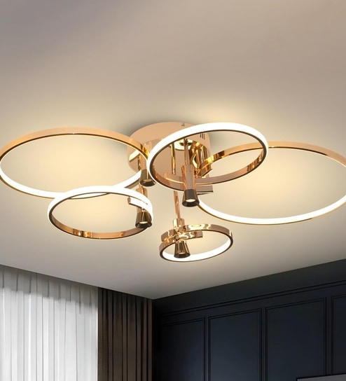 Ramon 200W | 116 Cm | Google & Alexa | Height Adjustable | 3 Light Mode | Modern LED Ceiling Chandelier for Living Room, Dining, Bedroom, Hall, Kitchen, Office,Luxury Decorative Lighting