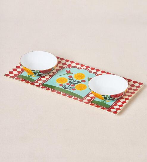 Rani Bagh Chip & Dip Platter Gift Set - Set of 3