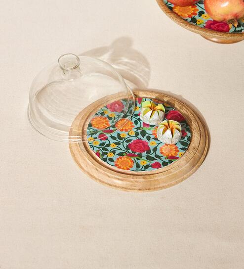Rani Bagh Wooden Cake Cloche, 8"dia