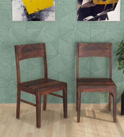 Rapid Sheesham Wood Dining Chair (Set of 2) in Provincial Teak Finish