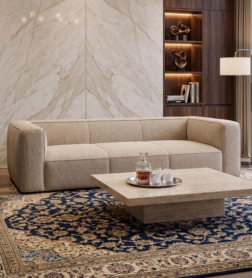  Diva 3 Seater Sofa With Lola Shell Fabric In Beige Colour