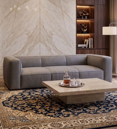  Diva 3 Seater Sofa In Utah Smoke Leather Fabric