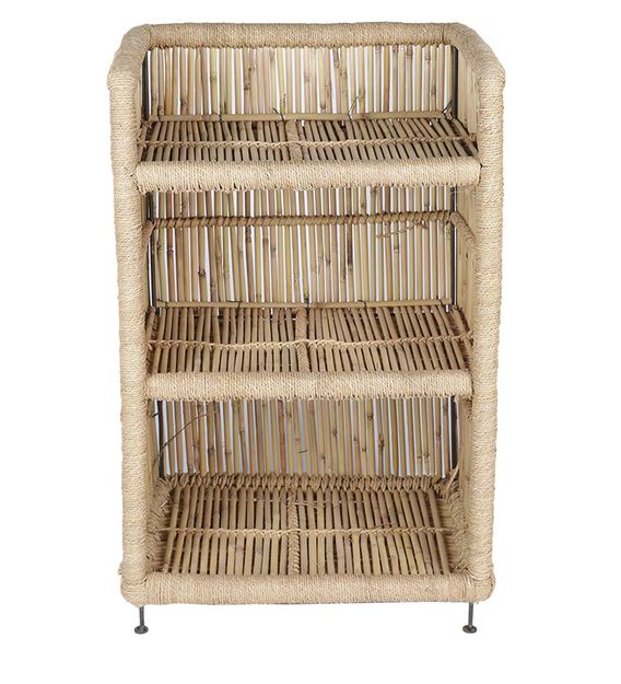 Buy Ethnic Hand Crafted Cane Shoe Rack in Beige Colour by CDI Online Open Shoe Racks Shoe