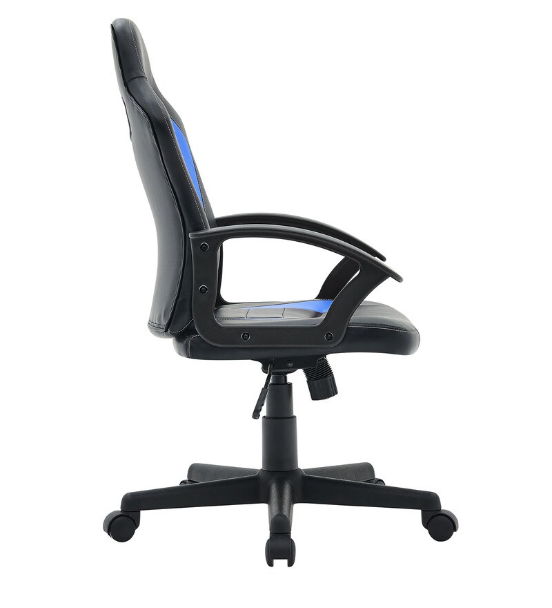 Buy Racing Leatherette Gaming Chair in Blue & Black Colour by Bantia