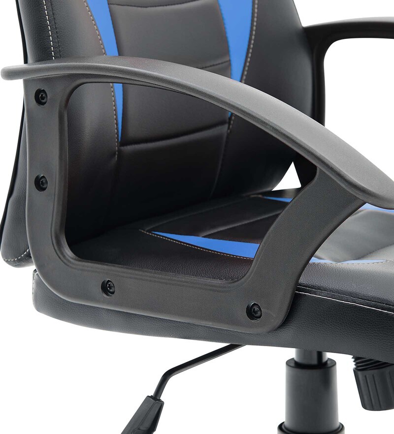Buy Racing Leatherette Gaming Chair in Blue & Black Colour by Bantia