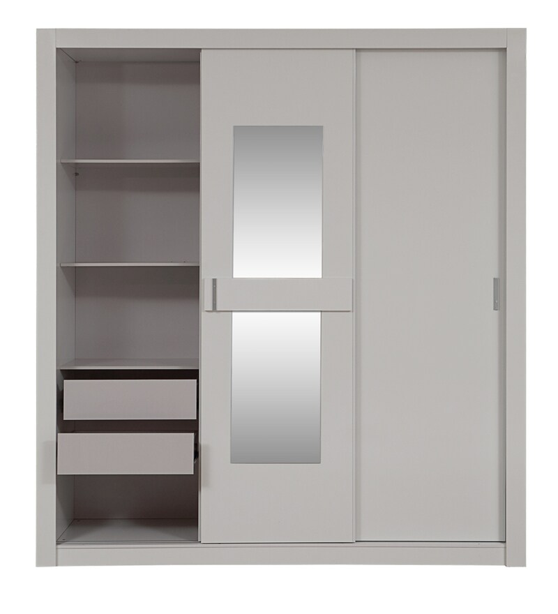 Buy Rafael 3 Door Sliding Wardrobe in White Finish by Evok Online