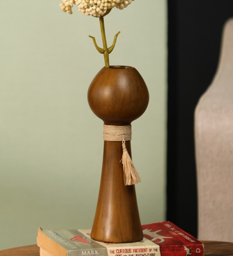 Buy Raffia Tassel Ceramic Table Vase by Aesthetics Online Modern and