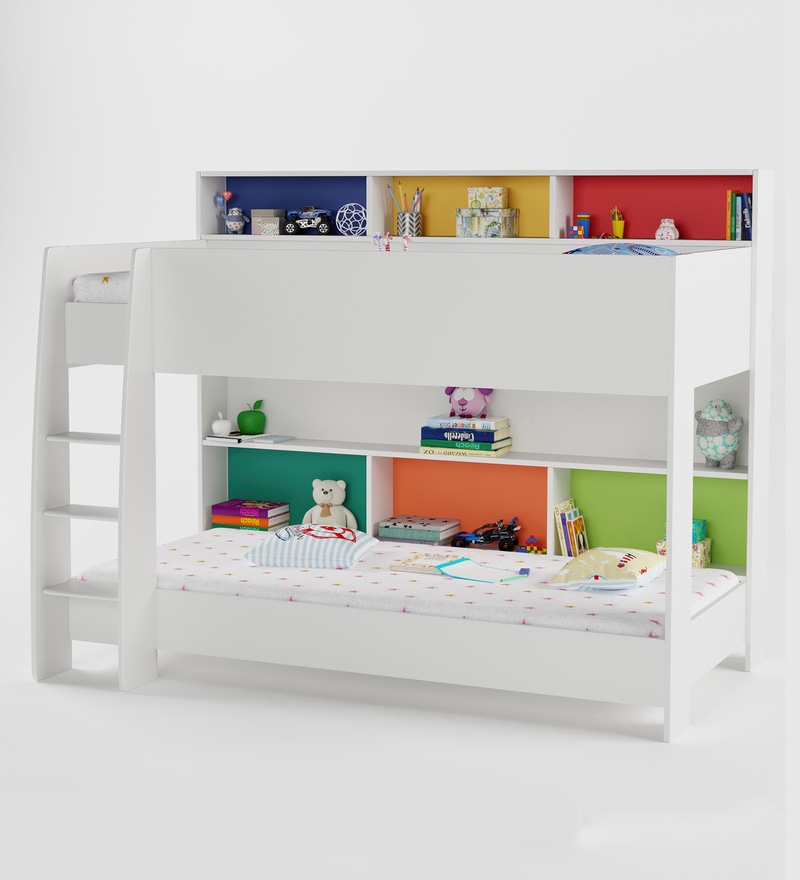 bunk beds white with storage