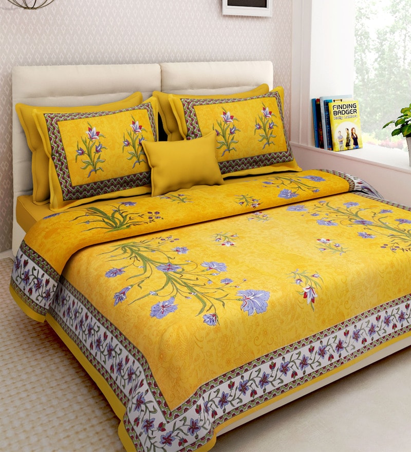 Buy Multicolour Cotton King Size Bedsheet  Set of 3 by 