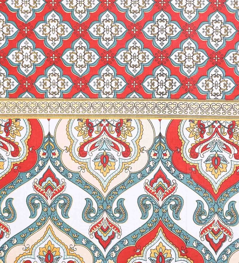 Buy Multicolour Cotton Screen Print Floral Rajasthani King Bed Sheet