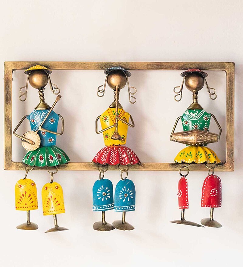 Buy Rajasthani Tribal Musicians Handmade & Handpainted Wall Hanging In