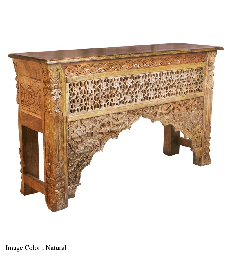 Buy Rajputana Carved Mango Wood Console Table Online Console Tables