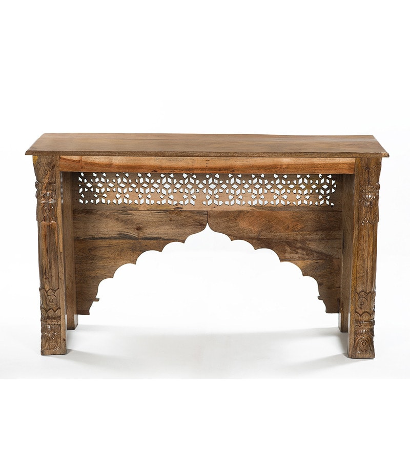 Buy Rajputana Carved Mango Wood Console Table Online Console Tables