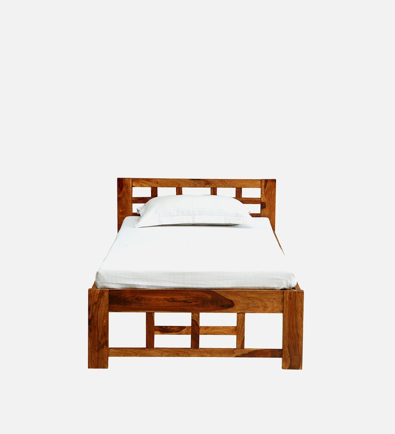 Buy Raliegh Sheesham Wood Single Bed In Rustic Teak Finish By