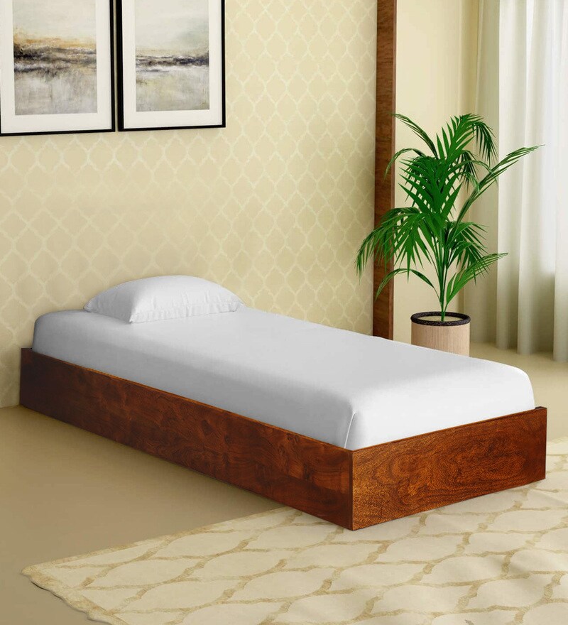 Buy Randolf solidwood Single Bed in Teak Finish by HomeTown Online