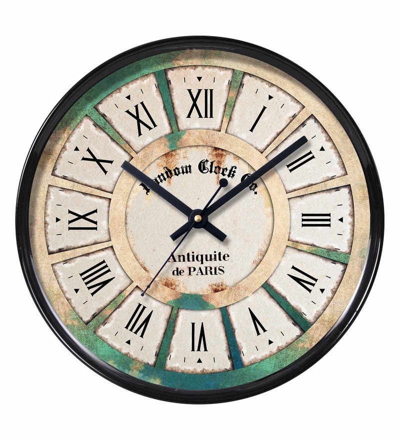 Buy Black Plastic Analog Wall Clock by Random Online Vintage Wall