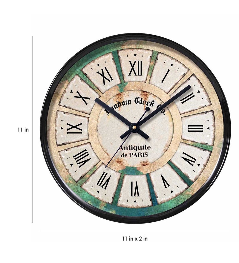 Buy Black Plastic Analog Wall Clock by Random Online Vintage Wall