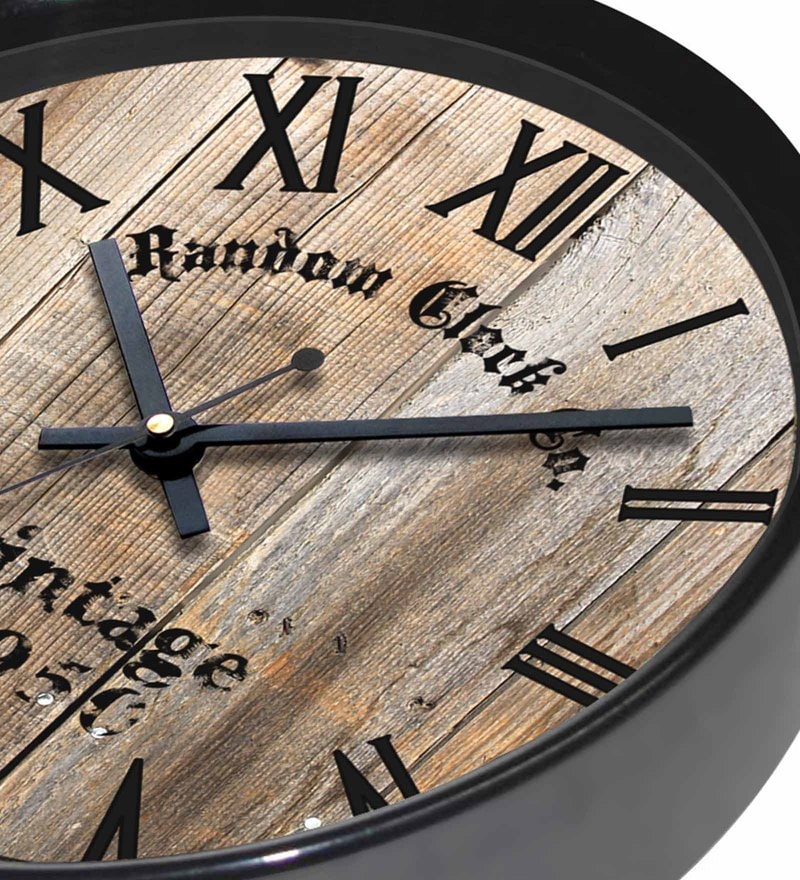 Buy Black Plastic Analog Wall Clock by Random Online Vintage Wall