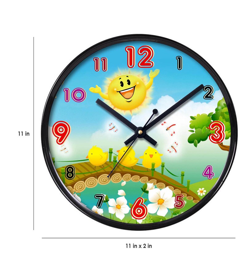Buy Multicolour Plastic Wall Clock by Random Online Kids Wall Clocks