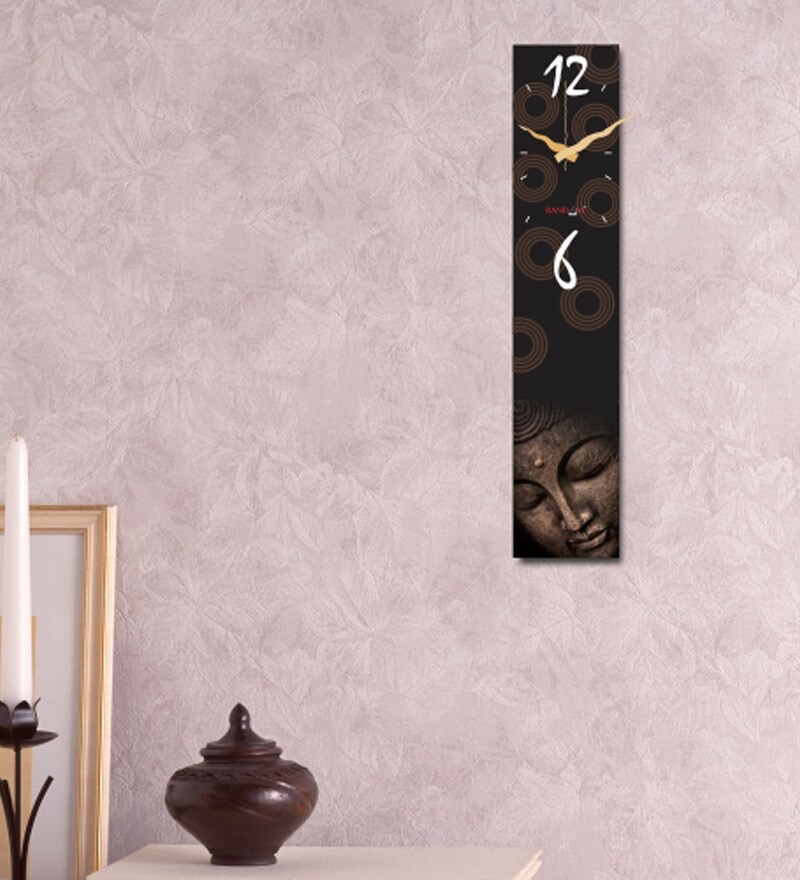 Buy Random Wooden Buddha Vertical Wall Clock Online - Traditional Wall ...