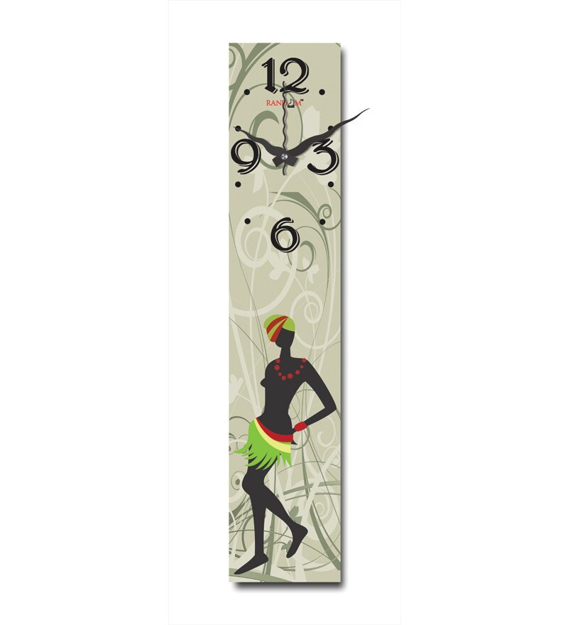 Buy Random Multicolour Wooden Vertical Wall Clock Online Traditional