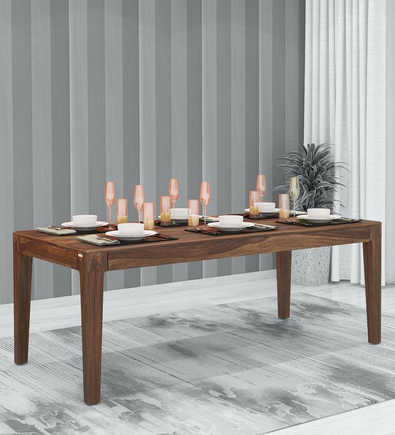 Buy Rapid Solid Wood 8 Seater Dining Table in Provincial Teak Finish By