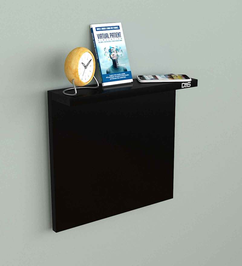 Buy Raquel Wall Mount Bedside Desk in Black Finish by DAS Online Wall