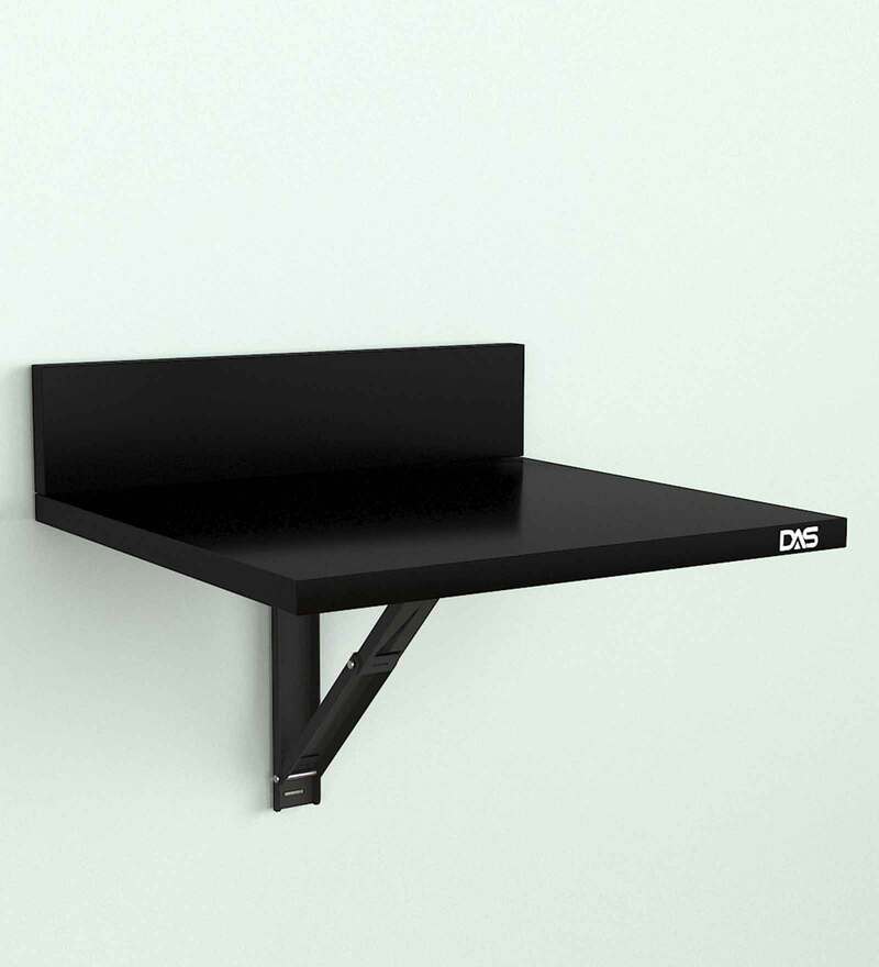 Buy Raquel Wall Mount Bedside Desk in Black Finish by DAS Online Wall