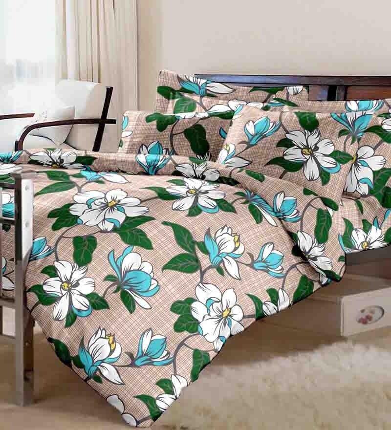 Buy Raymond Home Double Bedsheet with Pillow Covers Online Nature and