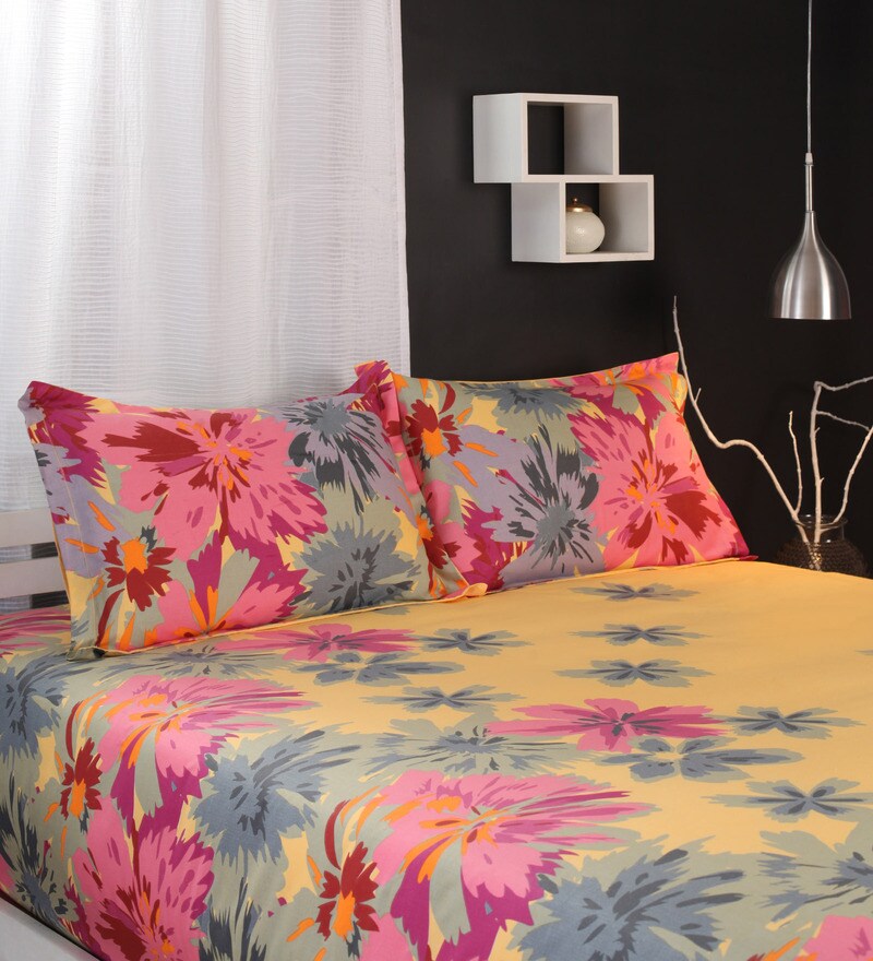Florals Cotton Queen Size Bed Sheets 