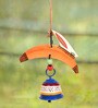 Rabbit Orange Wood & Metal Wind Chime with Metal Bells