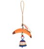 Rabbit Orange Wood & Metal Wind Chime with Metal Bells