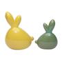 Rabbit Yellow & Green Ceramic Figurine