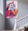 Radha Krishna Art -24"x36" Stretched and Framed in Teakwood Art Print