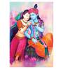 Radha Krishna Art -24"x36" Stretched and Framed in Teakwood Art Print