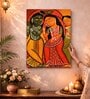 Radha Krishna Folk Stretched Canvas Painting