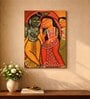 Radha Krishna Folk Stretched Canvas Painting