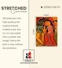 Radha Krishna Folk Stretched Canvas Painting