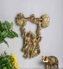 Radha Krishna Gold Aluminium Religious Symbols