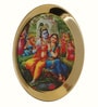 Radha Krishna Metal Printed Wall Decor Plate