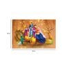 Radha Krishna Oil paint Yellow Canvas Teakwood And MDF Framed Spiritual Art Print