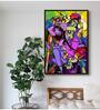 Radha Krishna Playing Flute With Dancing Modern Art Canvas Print