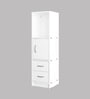 Radian Book Shelf in White Colour With Drawers