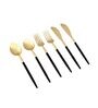 Radiant (Set of 18) Black Colour Stainless Steel Spoon, Fork & Knife Set
