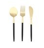 Radiant (Set of 18) Black Colour Stainless Steel Spoon, Fork & Knife Set
