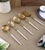 Radiant (Set of 5) White Colour Stainless Steel Serving Spoon